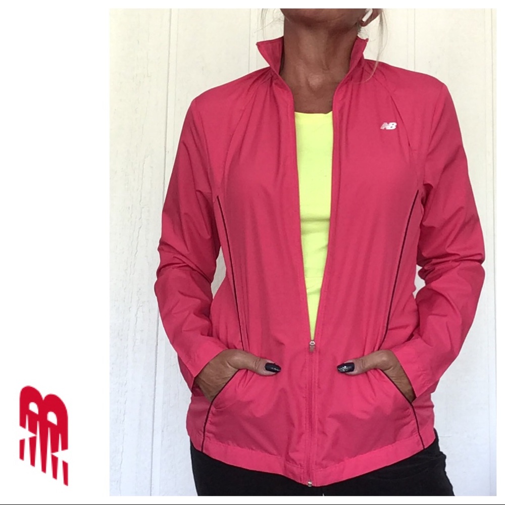 NEW BALANCE PINK WINDBREAKER JACKET SMALL